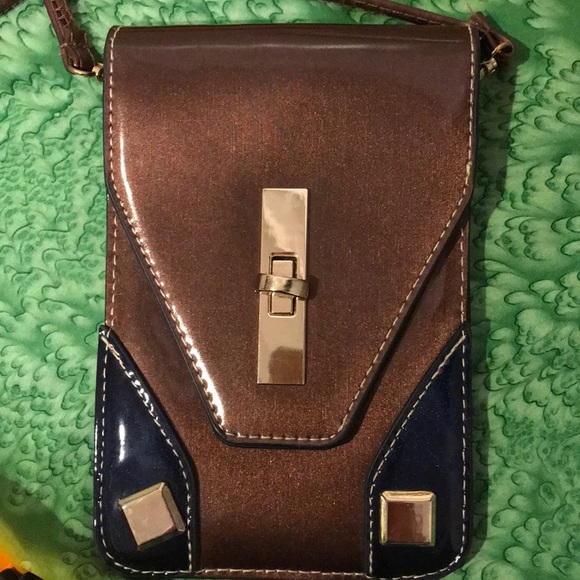 Bronze/copper crossbody small purse - Picture 1 of 6